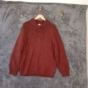 Ll Bean Classic Ragg Lambs Wool Mens Sweater Henley Knit Pullover Gradpacore Xl